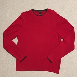 Saddlebred Men’s red 100% cotton knit sweater with black trim around cuff& neck